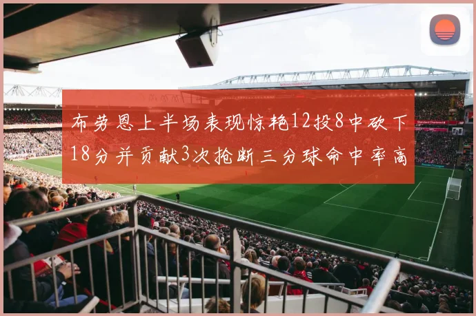 布劳恩上半场表现惊艳12投8中砍下18分并贡献3次抢断三分球命中率高达50